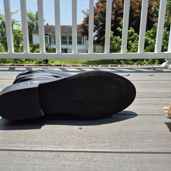 Black Leather Women's Boots - Picture 2 of 3